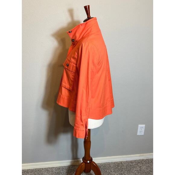 CAbi Resort swing jacket orange lightweight button front collar & pockets Sz S - Picture 4 of 11